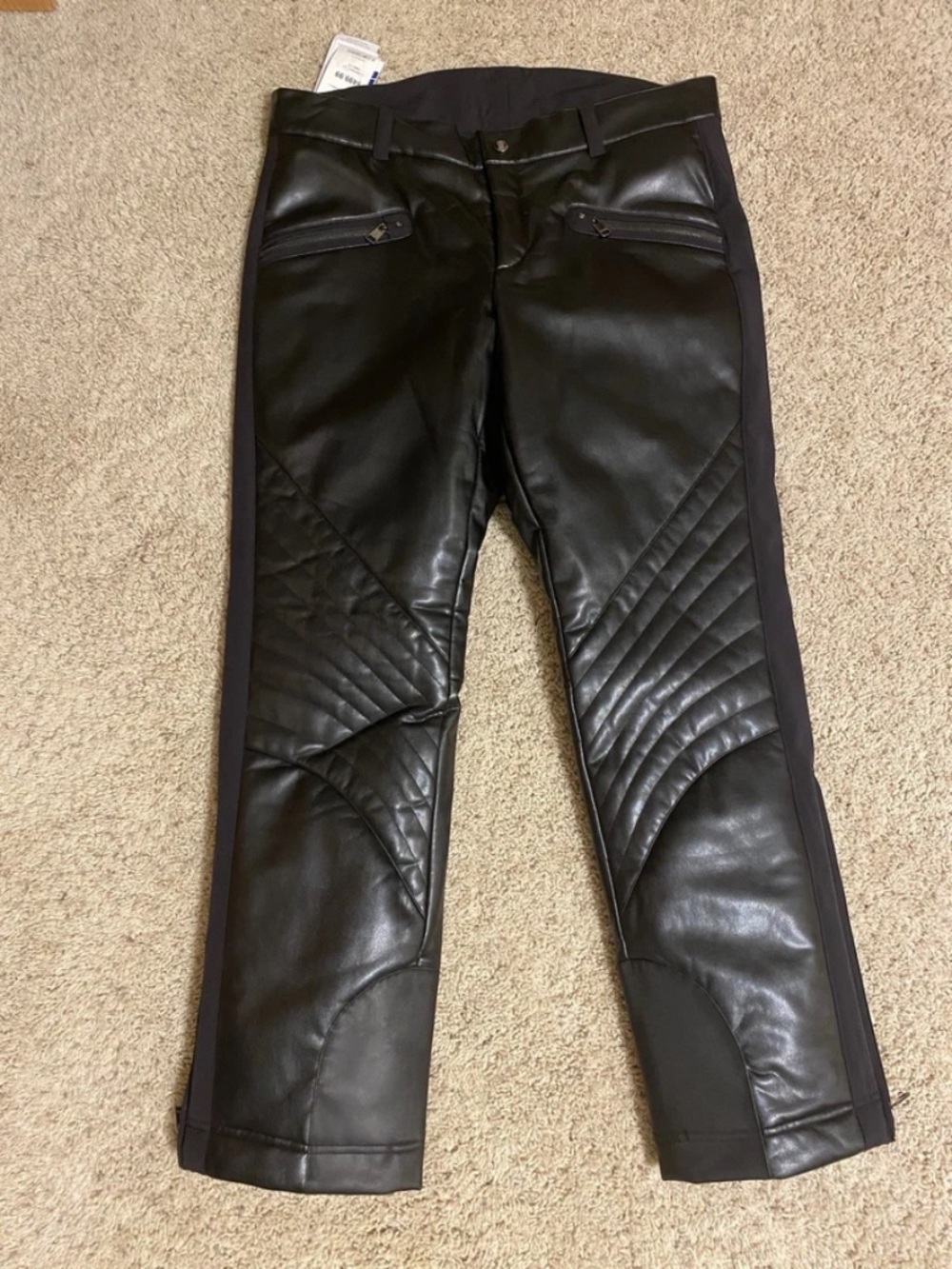 NWT Bogner TORY Sport Ski Pants Faux Leather Black Comfortemp US 14 EU 44